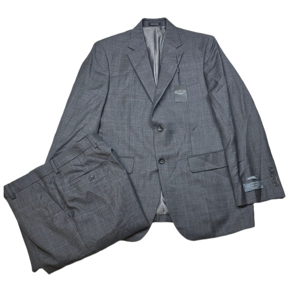 Pronto Uomo Platinum Suit Mens 40R 2 Piece Pants 34W Gray Modern Fit Wool NEW - Picture 1 of 16